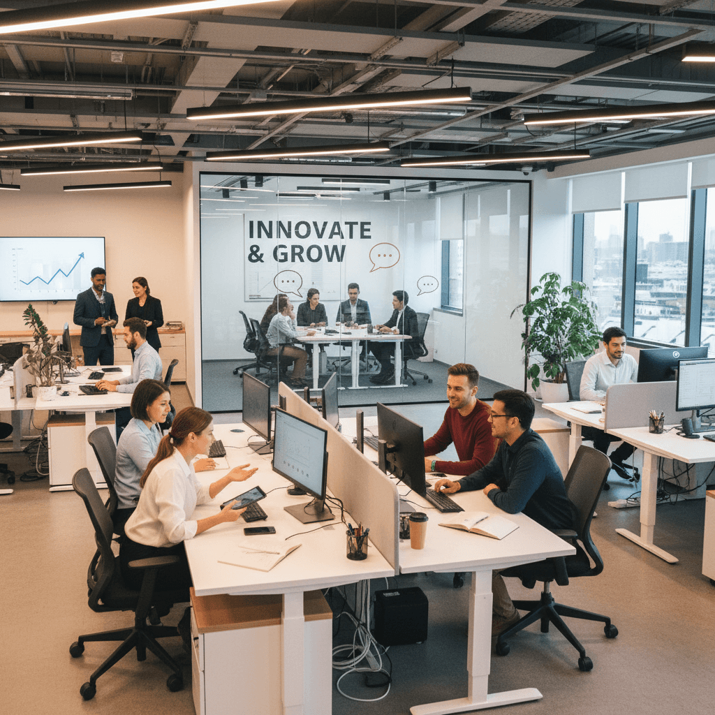 Growing business team using scalable communication system