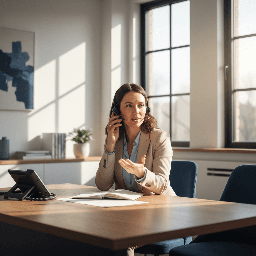 Professional making an unlimited business call