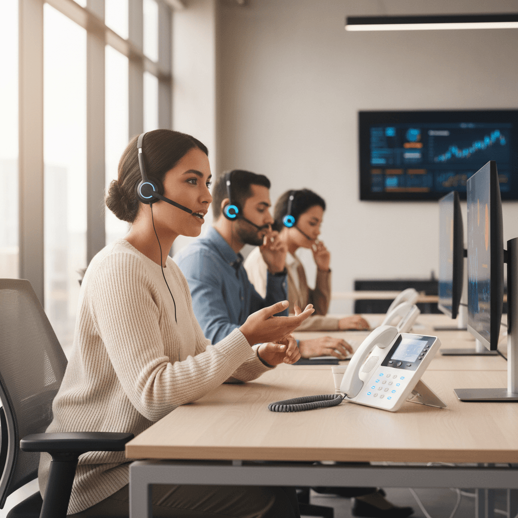 VoIP phone systems in modern office