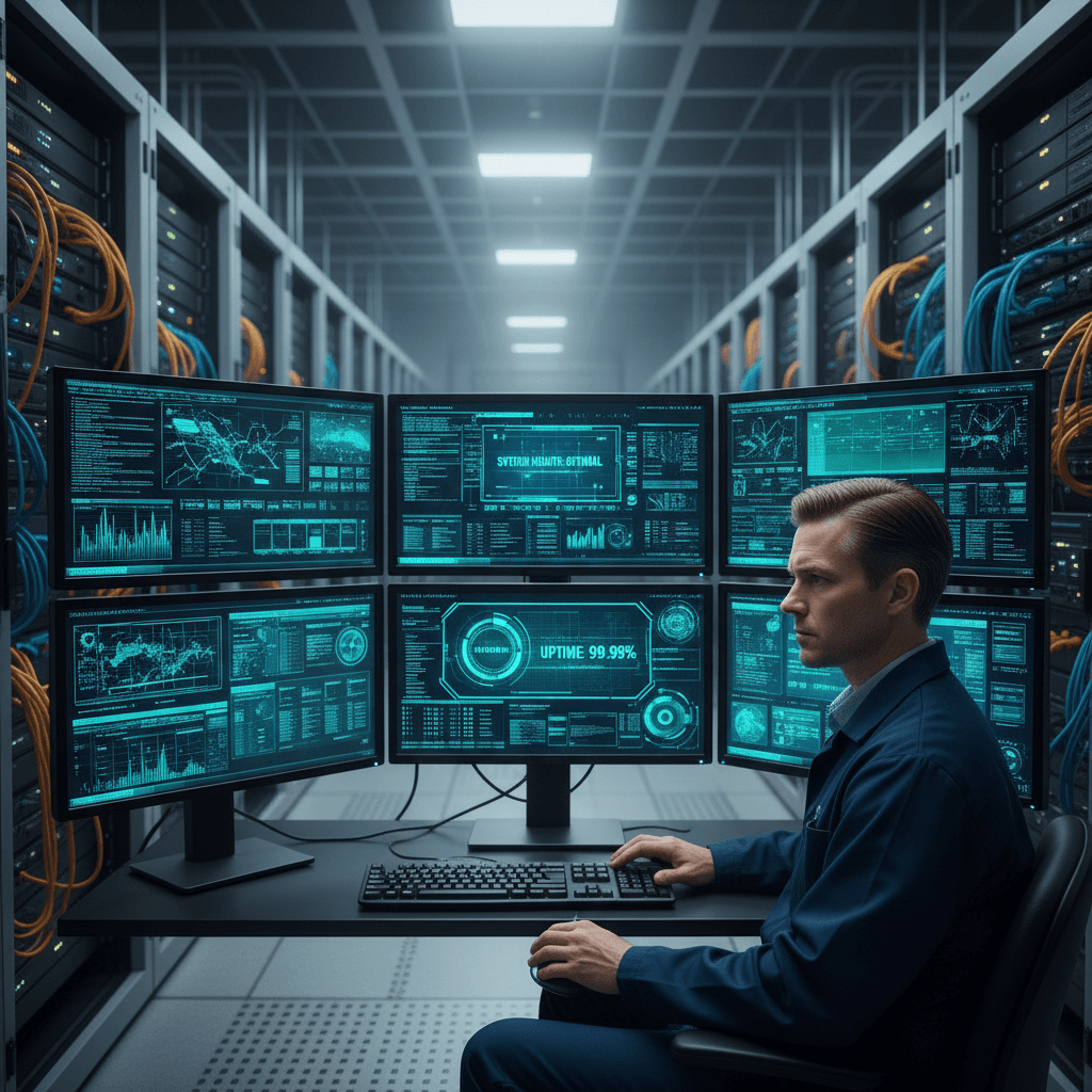 Tech support monitoring system reliability and uptime